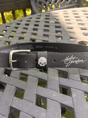 Harley-Davidson Women's Rock Candy Embellished Willie G Skull Belt Size Large